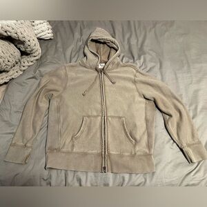 Todd Snyder x Champion Midweight Full-Zip Hoodie in Toasted Almond XL